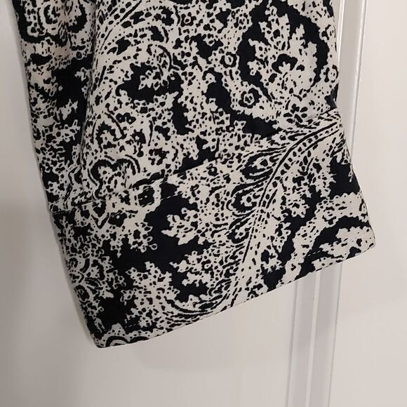 Ann Taylor Petites Cotton 3/4 Length Sleeve Shirt Dress Black White Size 6P - Picture 6 of 10